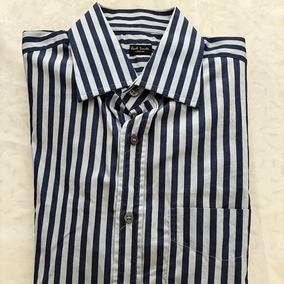 NEW. Paul Smith shirt with patterned cuffs. Size 16 100% cotton made in Italy - Picture 5 of 5